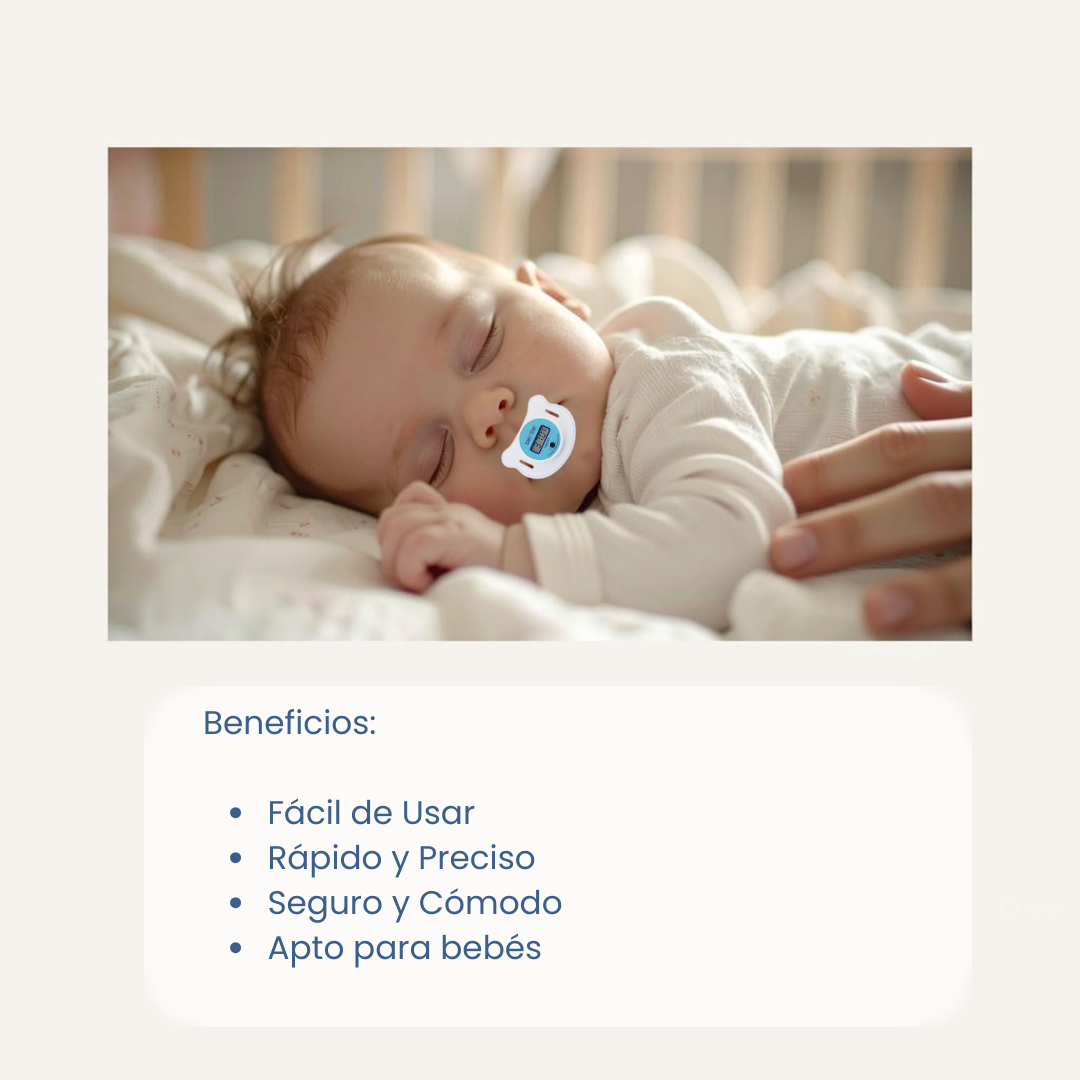 Chupete termómetro · Control sin molestias