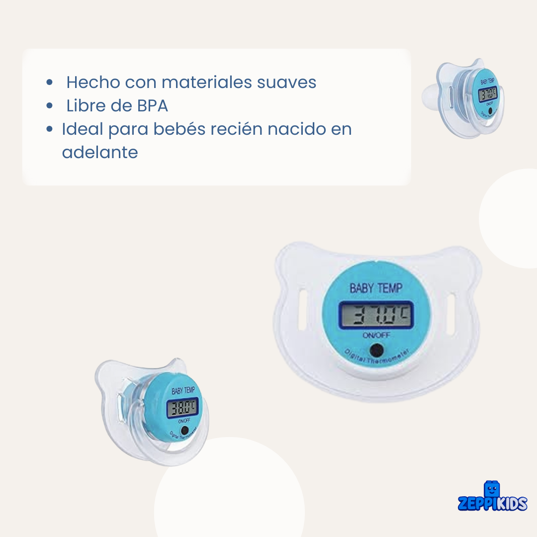 Chupete termómetro · Control sin molestias